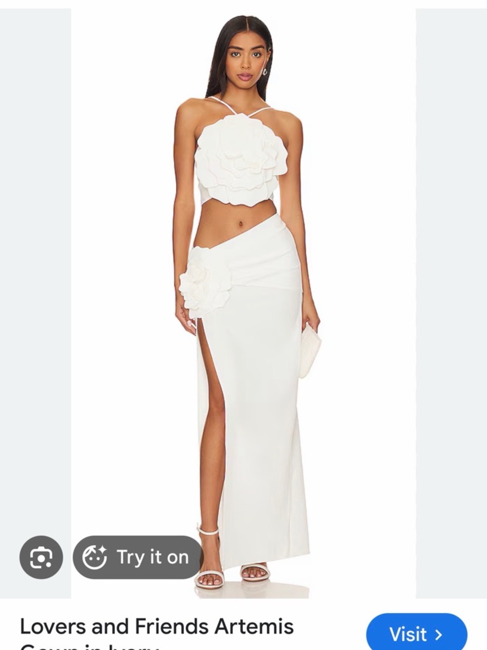 Lovers + Friends Artemis gown in ivory (xs)